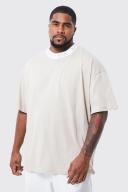 Mens Dove Plus Oversized Gothic Man Rib Neck T-Shirt