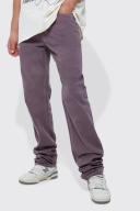 Mens Dusky Pink Tall Overdyed Straight Leg Stacked Jean