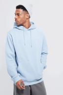 Mens Dusty Blue Basic Over The Head Hoodie