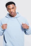 Mens Dusty Blue Basic Over The Head Hoodie