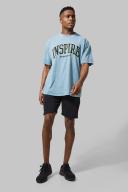 Mens Dusty Blue Man Active Oversized Inspire Short Set