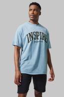 Mens Dusty Blue Man Active Oversized Inspire Short Set