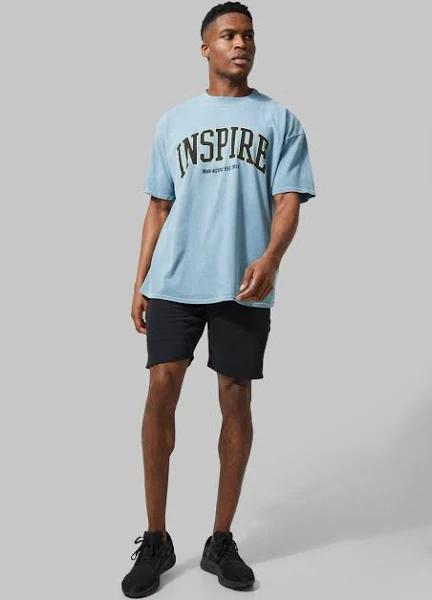 Mens Dusty Blue Man Active Oversized Inspire Short Set