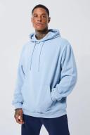 Mens Dusty Blue Oversized Over The Head Hoodie