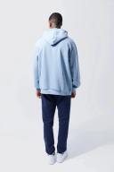 Mens Dusty Blue Oversized Over The Head Hoodie