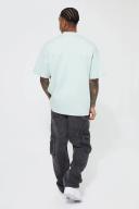 Mens Dusty Green Oversized Premium Super Heavy T-Shirt
