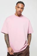Mens Dusty Pink Oversized Premium Super Heavy T-Shirt