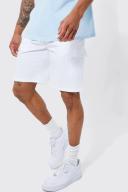 Mens Ecru Elastic Bermuda Lightweight Cargo Short