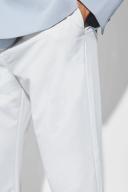 Mens Ecru Elasticated Tapered 4 Way Stretch Smart Trousers