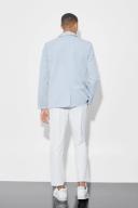 Mens Ecru Elasticated Tapered 4 Way Stretch Smart Trousers