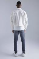 Mens Ecru Embossed PU Baroque Boxy Bomber