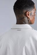 Mens Ecru Embossed PU Baroque Boxy Bomber