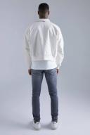 Mens Ecru Embossed PU Baroque Boxy Bomber