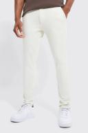 Mens Ecru Fixed Waist Stretch Skinny Chino