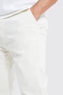 Mens Ecru Fixed Waist Stretch Slim Chino