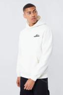 Mens Ecru Man Basic Branded Hoodie