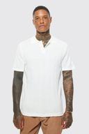 Mens Ecru Mini Lightweight Striped Texture Knitted Polo