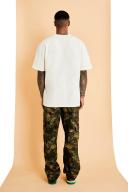 Mens Ecru Oversized Heavyweight Scenic Palm T-Shirt
