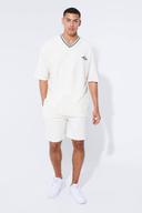Mens Ecru Oversized Towelling T-Shirt and Short Set