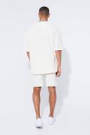 Mens Ecru Oversized Towelling T-Shirt and Short Set