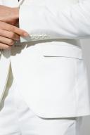Mens Ecru Skinny Single Breasted Linen Suit Jacket