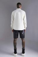 Mens Ecru Smart Utility Stretch Overshirt
