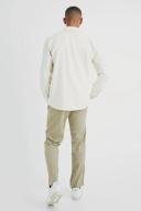 Mens Ecru Smart Utility Stretch Overshirt