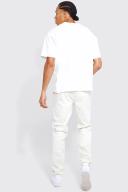 Mens Ecru Tall Fixed Waist Stretch Slim Waist Chino