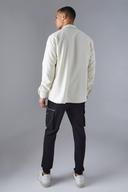 Mens Ecru Tall Smart Utility Stretch Overshirt