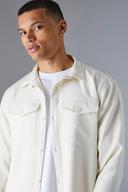 Mens Ecru Tall Smart Utility Stretch Overshirt