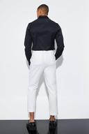 Mens Ecru Tapered Plain Suit Trousers