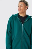 Mens Forest Tall Core Fit Zip Through Hoodie