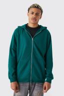 Mens Forest Tall Core Fit Zip Through Hoodie