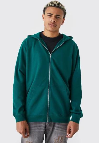 Mens Forest Tall Core Fit Zip Through Hoodie