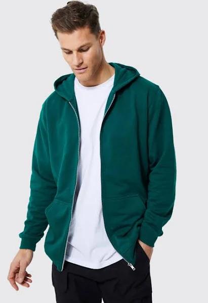 Mens Forest Tall Regular Fit Zip Through Hoodie