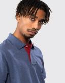 Mens Gant Blue Contrast Collar Poloshirt - Blue