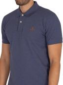Mens Gant Blue Contrast Collar Poloshirt - Blue
