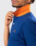 Mens Gant Contrast Collar Polo Shirt - Blue