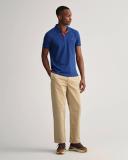Mens Gant Contrast Collar Polo Shirt - Blue