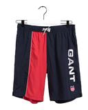 Mens Gant Red Retro Shield Board Shorts - Red