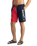 Mens Gant Red Retro Shield Board Shorts - Red