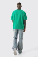 Mens Green Oversized Pleated T-Shirt