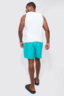 Mens Green Plus Mid Length Plain Man Swim Shorts