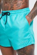 Mens Green Short Length Plain Man Swim Shorts