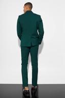 Mens Green Skinny Double Breasted Suit Jacket