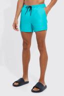 Mens Green Tall Short Length Plain Man Swim Shorts