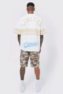 Mens Grey Fixed Comfort Camo Cargo Short