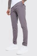 Mens Grey Fixed Waist Skinny Textured Chino