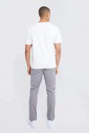 Mens Grey Fixed Waist Slim Chino Trouser