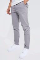 Mens Grey Fixed Waist Slim Chino Trouser